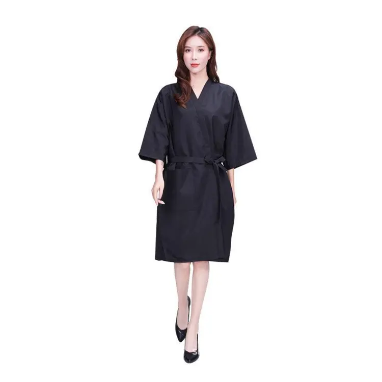 Barber cape see through solid color salon cape hairdressing cape with long sleeve