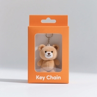 Boîte d'emballage personnalisée en carton écologique avec fenêtre transparente, colorée, pour porte-clés en peluche