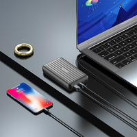 LT303L Batterie externe Type-C en matériau ABS haute capacité 20000mAh anti-surtension avec double USB C PPS 65W pour ordinateurs portables 18W/33W Chargement