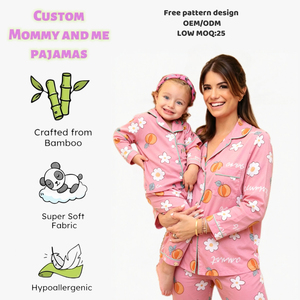 Campioni gratuiti, design gratuito: Completi pigiama coordinati mamma e figlia, set due pezzi in morbida maglia, abbigliamento per bambina con MOQ basso - Product Image 4