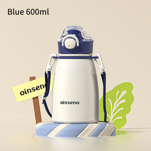 Botella de agua para niños con aislamiento de acero inoxidable de 500ml con pajita y correas dobles para los hombros, perfecta para la escuela y las aventuras al aire libre - Product Image 3