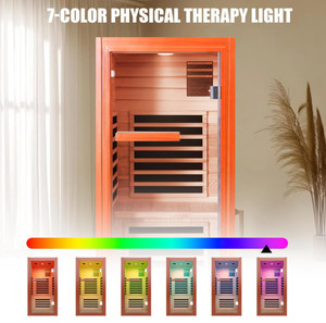 Sauna de Infrarrojos Lejanos para el Hogar, 1065W 120V, Sauna Seca de Madera con Luz Roja y Función de Música Bluetooth, Gran Venta - Product Image 6