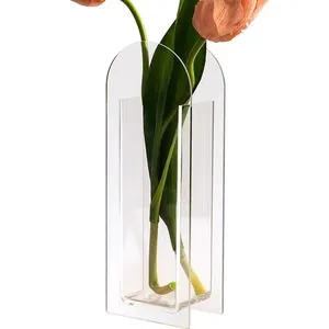 Customized Flower Box With Acrylic Lid Flower Preserved Dried Rose In Acrylic Gift Boxes