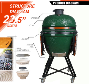 <span class=keywords><strong>Asador</strong></span> de Carbón Premium de Lujo Auplex, Barbacoa de Cerámica para Exteriores Kamado Joe de 23.5 Pulgadas, Parrillas de Carbón de Acero Inoxidable sin Humo - Product Image 5