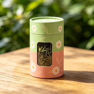 Eco- Friendly Food Grade Custom Printing Paper Cylinder Box with Aluminum Foil Lining for Loose Leaf Tea Packaging - Product Image 3