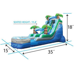 Toboggan aquatique gonflable Blue Crush <span class=keywords><strong>de</strong></span> 18 pieds avec piscine <span class=keywords><strong>de</strong></span> plongée, château gonflable durable pour le plaisir en plein air - Product Image 5