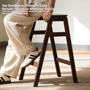 Taburete de Bar de Bambú, Silla Alta de <span class=keywords><strong>Cocina</strong></span>, Taburete Alto para <span class=keywords><strong>Barra</strong></span>, Silla de Bar de Madera para Isla de <span class=keywords><strong>Cocina</strong></span>, Hogar, Restaurante, Cafetería - Product Image 3