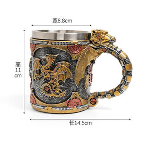 Toptan lüks reçine ejderha kolu için bira kupası-özelleştirilmiş boyutu çevre dostu Norse tarzı ev partisi kullanımı Glow tavşan marka - Product Image 6