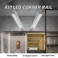 Vente en gros usine Profilés LED en aluminium extrudé pour coins à 45 degrés, en alliage d'aluminium, Noir Blanc, Diffuseur de canal d'angle 2M, pour décorations