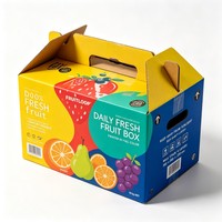 Op maat gemaakte golfkartonnen fruitverpakking voor groothandel en export met handvat en venster