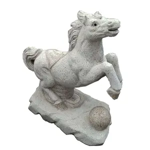 中国12生肖动物雕刻生命大小户外天然花岗岩石材中国驰骋大马雕塑雕像
