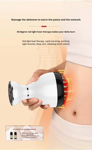 Brosse Électrique de Massage des Méridiens avec Thérapie Chauffante à 30 Niveaux, Moteur Sans Balais, Contrôle de la Minuterie, <span class=keywords><strong>Appareil</strong></span> Gua Sha Chauffant Rouge - Product Image 2