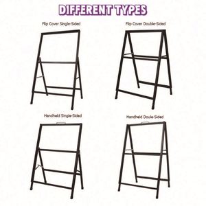โครงสร้างโลหะคุณภาพสูง ขนาด 24 x 36 นิ้ว ป้ายทรงเอแบบพับได้สองด้าน - Product Image 2