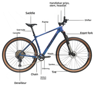 Vélo de Course Tout-Terrain Léger en Fibre de <span class=keywords><strong>Carbone</strong></span> 29 Pouces, 12 Vitesses, Freins à Disque Hydrauliques, <span class=keywords><strong>Cadre</strong></span> en Aluminium, Suspension Arrière Rigide, Vente en Gros - Product Image 2