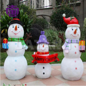 Luces decorativas navideñas para exteriores con diseño de muñeco de nieve en 3D de fibra de vidrio para parque/jardín - Product Image 3