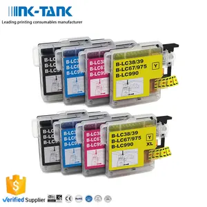 INK-TANK LC38 LC39 LC67 LC975 LC990 Cartucho de tinta jato de tinta compatível com cores premium para impressora Brother MFC-5890CN MFC-5895CW