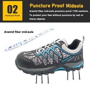 Zapatos de Seguridad para Hombre, Diseño OEM, para Senderismo, Corte Bajo, Parte Superior de KPU, Absorción de Impactos, Suela de Goma EVA, Protección Contra Pinchazos, Puntera de Fibra de Vidrio EU - Product Image 5