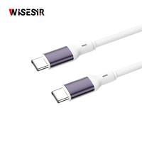 Câble de charge rapide WISESIR 1m 3A 60W PD en alliage d'aluminium Type-C pour iPhone 17 Pro Max et appareil photo