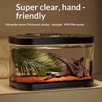 Aquarium de bureau en plastique robuste et écologique, ultra-transparent, haute définition, à coins arrondis, anti-collision, personnalisé