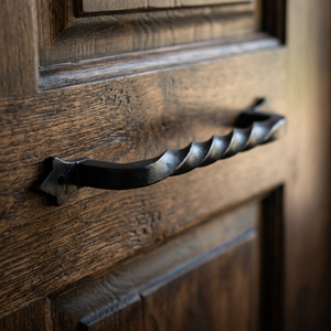 Chaman India Black Cast Iron Twisted <b>Door</b> Pull <b>Handle</b> for <b>Doors</b> & Windows - Product Image 2