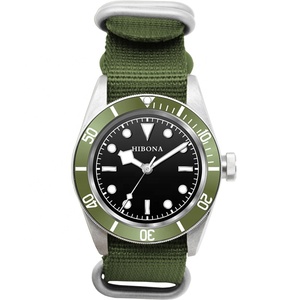 Oem luminosi eccanici personalizzati Quadrante <span class=keywords><strong>Nero</strong></span> 20atm impermeabili orologi da uomo logo custom brand - Product Image 1