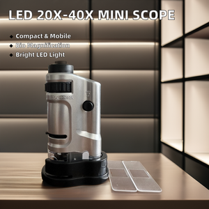 20x 40x Zoom LED Microscope de poche éclairé Mini binoculaire optique stéréo et monoculaire pour étudiants et amateurs - Product Image 3