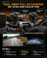 Console intelligente pour moto Zimtop 7 pouces IPS 2026 avec double caméra de tableau de bord 1080P, GPS, TPMS, 4G, CarPlay à distance, gestion de flotte B2B OEM/ODM