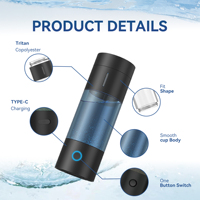 Inhalateur d'hydrogène WOPIN SPE PEM Technology, bouteille d'eau hydrogénée portable en acier inoxydable pour voiture et camping-car, prise en charge espagnole, 230 ml