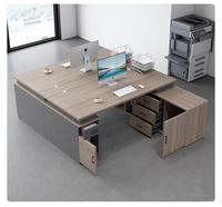 Bureau exécutif intelligent moderne Table de patron en forme de L pour le bureau Table d'ordinateur en bois extensible Panneau en bois Style bois pour le directeur général