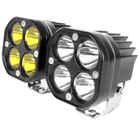 Projecteur de travail LED modifié en forme de trèfle à fixer sur le toit, bicolore blanc/jaune, pièces de rechange pour éclairage de voiture et moto