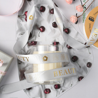 Ruban en polyester avec motif 'Fu' en stock pour fleurs, pâtisserie, emballage de cadeaux, emballage de colis et décoration de bouquets