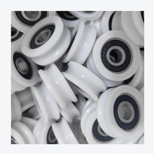 Tải trọng 15kg BSU62418-6 U rãnh ròng rọc con lăn cho cửa trượt 4x18x6mm ID 4mm OD <span class=keywords><strong>18mm</strong></span> Độ dày 6mm POM cao su tráng mang - Product Image 1