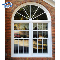 Ventanas Abatibles Arqueadas de Aleación de Aluminio NFRC Directas de Fábrica con Persianas, Rotura de Puente Térmico y Vidrio Templado con Aislamiento Térmico