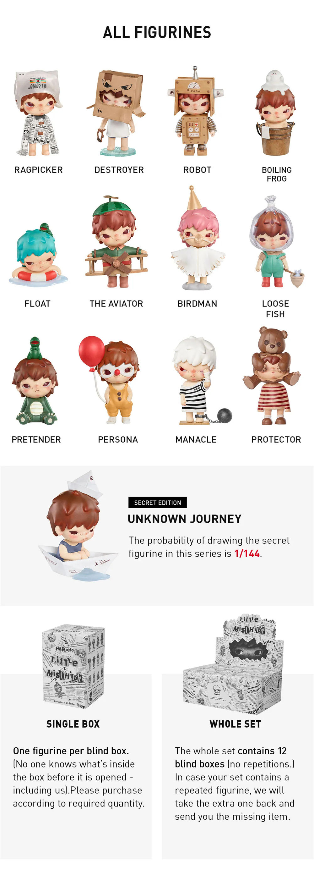 POP MART HIRONOリトルミスチーフ ブラインドボックスフィギュア