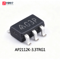 Circuit intégré régulateur de tension AP2112K 3.3V, puce TRG1, emballage SMT, composant électronique d'origine, chaîne d'approvisionnement d'usine, Guangdong