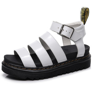 Sandales d'été pour femmes en cuir véritable, style romain à boucle, à bout ouvert, respirantes, à semelle épaisse, pour la marche - Product Image 6