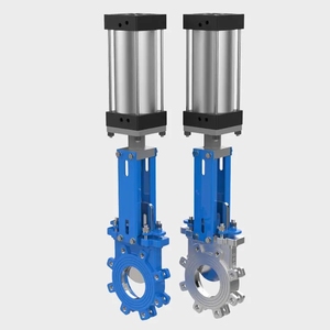 Válvula de cuchilla tipo brida de 4 pulgadas de acero inoxidable para lodos neumáticos - Product Image 3