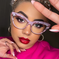 Miroir Panda noir et blanc ridé œil de chat nouveau cadre de lunettes européen et américain anti-lumière bleue ins monture de lunettes rétro