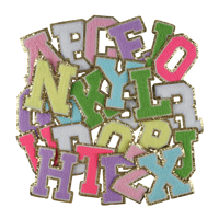En stock, patchs en chenille avec lettres de l'alphabet scintillantes de 8 cm, lettres à repasser pour vêtements