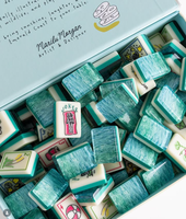 Tuiles de Mahjong Américaines de Luxe en Acrylique Thème Océan, 160 Pièces, Design Sculpté, Ensemble Vert pour 4 Joueurs, Idéal Cadeau et Jeu