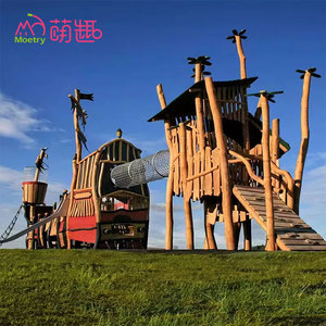 Équipement <span class=keywords><strong>de</strong></span> terrain <span class=keywords><strong>de</strong></span> jeu en bois <span class=keywords><strong>de</strong></span> Robinia durable Moetry, structure <span class=keywords><strong>de</strong></span> jeu naturelle, certifié CE, haute qualité pour les parcs, les écoles, l'extérieur - Product Image 1