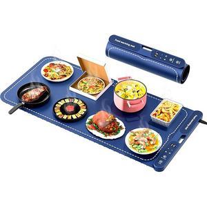 Plateau chauffant électrique en silicone <span class=keywords><strong>de</strong></span> luxe et <span class=keywords><strong>tapis</strong></span> chauffant pour aliments avec chauffage <span class=keywords><strong>de</strong></span> surface complète, 7 réglages <span class=keywords><strong>de</strong></span> température, minuterie <span class=keywords><strong>de</strong></span> 8 heures - Product Image 1