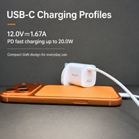 Chargeur rapide USB-C GaN II 20W, prise UK, adaptateur secteur PD compact, chargeur de téléphone portable à basse température pour iPhone, Android, tablette