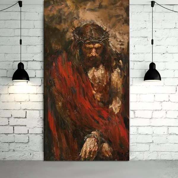 Peinture à l'huile avec jésus Christ en HD m, toile extensible, décoration murale pour la maison, le salon, le travail, art