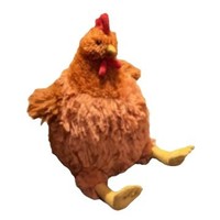 JC Style Cecile Hen Clooney Rooster 23cm Alat Pijat Berbobot dengan Bulu Tekstur Padat Berkualitas Tinggi, Realistis, Super Lembut, Pereda Stres
