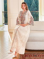 Abaya Musulmane 2026 de Luxe Arabe Élégante Brodé en Polyester, Robe en Mousseline Perlée Faite à la Main pour Femme, Hiver et Été