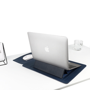 Túi đựng laptop đa năng, mỏng, sang trọng, chống nước, chất liệu da PU, có logo tùy chỉnh, dành cho <span class=keywords><strong>Macbook</strong></span> 13, 14, <span class=keywords><strong>15</strong></span>, 16 inch, tích hợp giá đỡ - Product Image 3