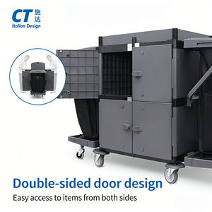 Commercial Large Capacity Janitor Cleaning Laundry Maid Cart <b>Plastic</b> Room Attendant Housekeeping <b>Trolley</b> for Hotel and Hospital - Product Image 4