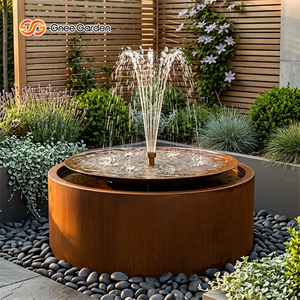 Fontaines d'eau décoratives d'extérieur en acier Corten résistant aux intempéries, style jardin, fourniture directe usine - Product Image 1