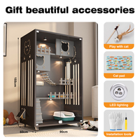 Lit-niche de luxe moderne en bois massif pour chat avec motif animalier, cage et maison pour animaux de compagnie